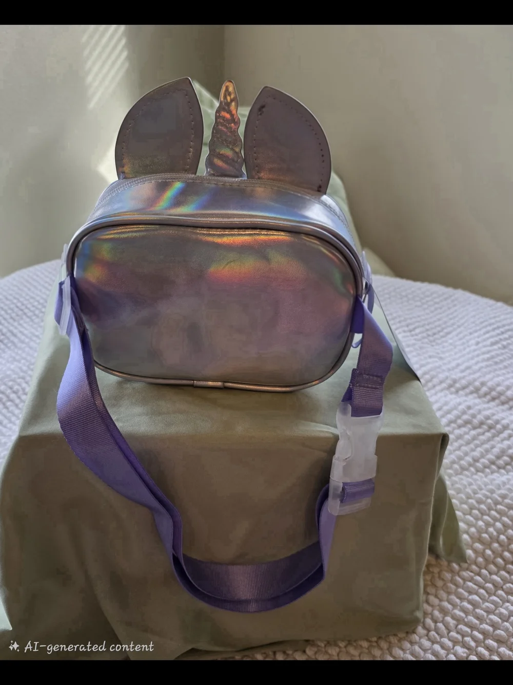 Purple Glitter Unicorn Crossbody Bag